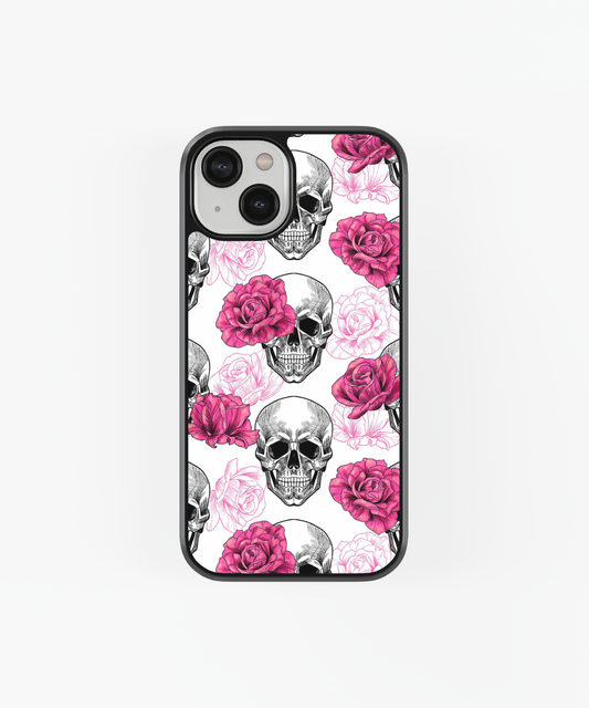 Skulls and pink roses Mobile phone case