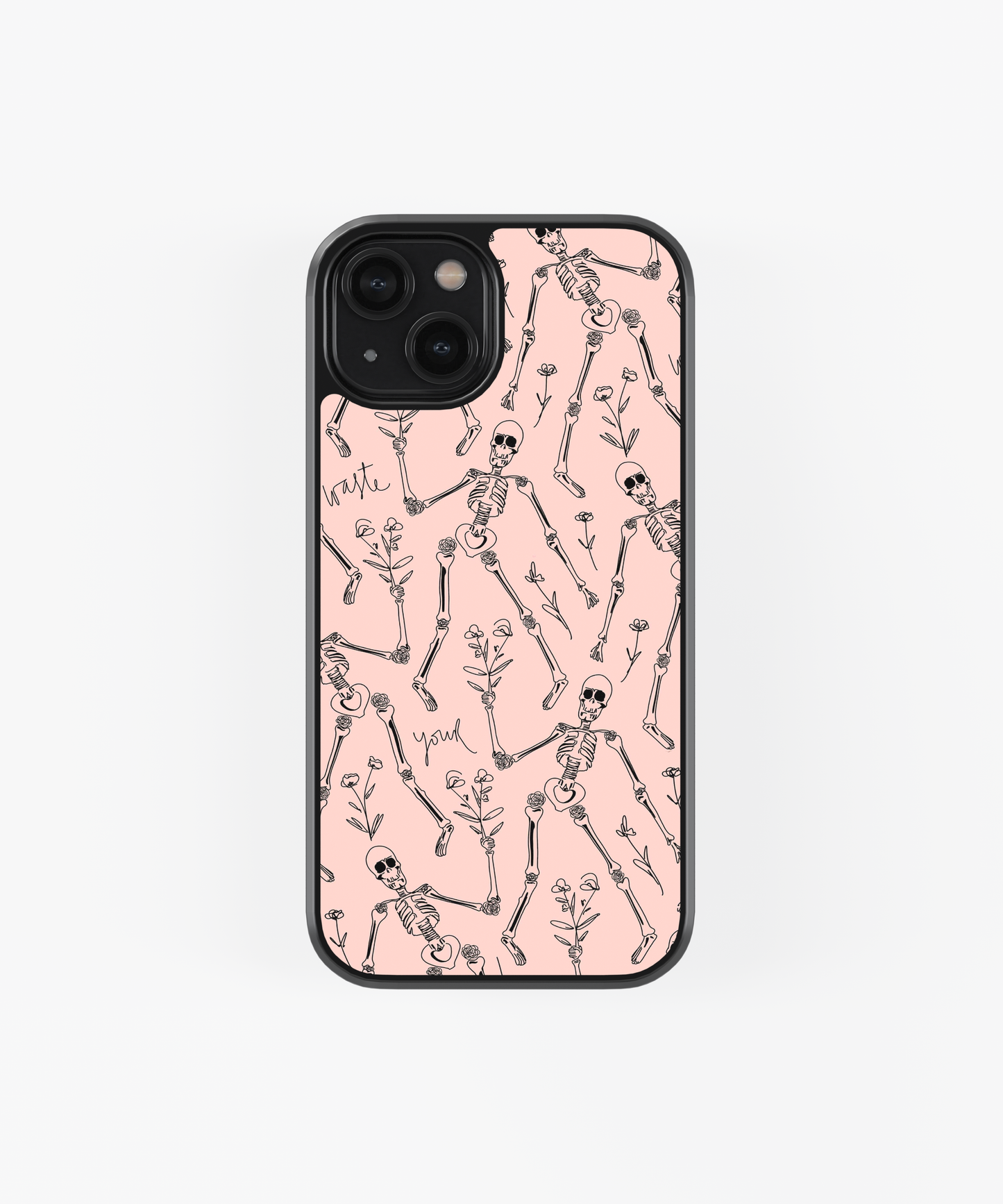 Skulls and Flowers - Pink Mobile phone case