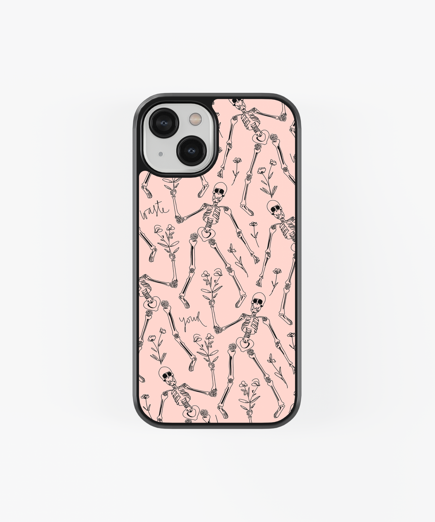 Skulls and Flowers - Pink Mobile phone case