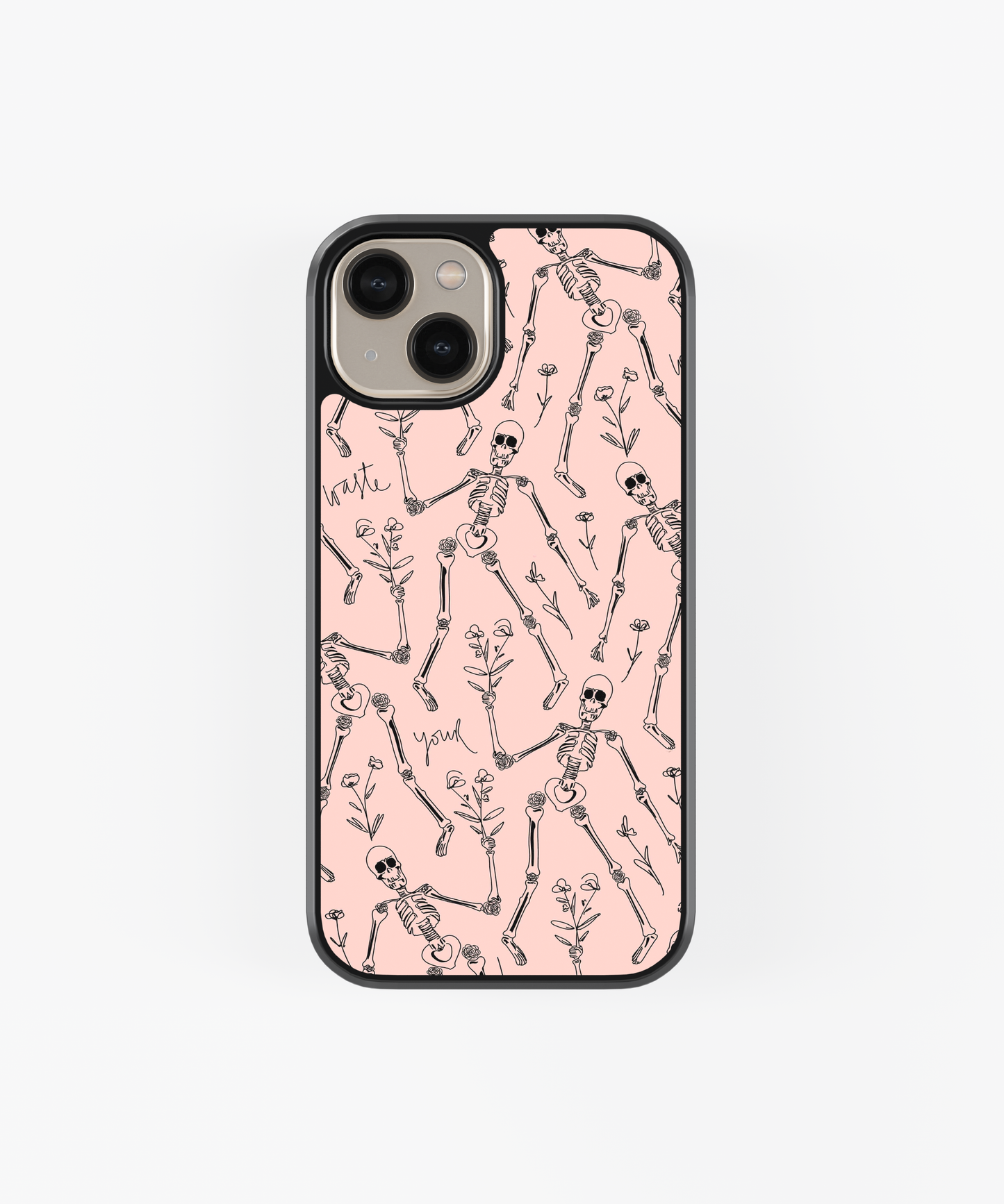 Skulls and Flowers - Pink Mobile phone case