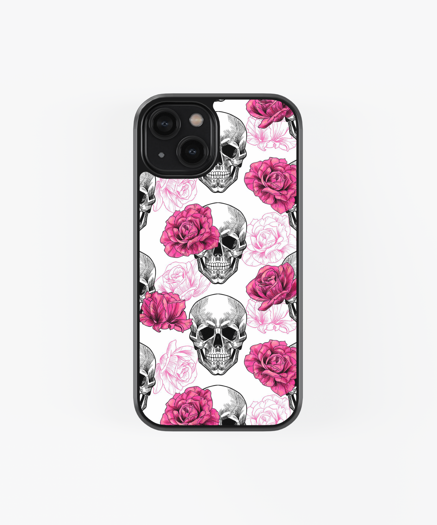 Skulls and pink roses Mobile phone case