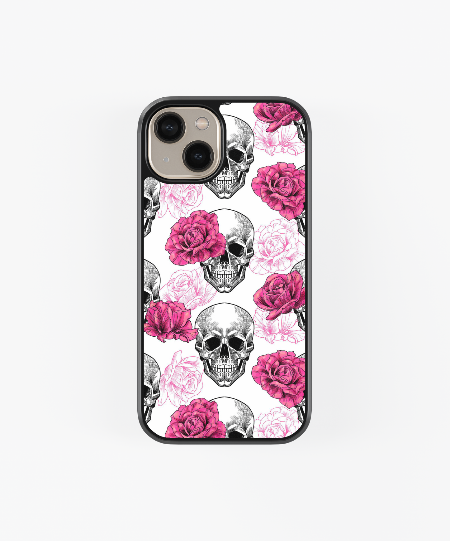 Skulls and pink roses Mobile phone case