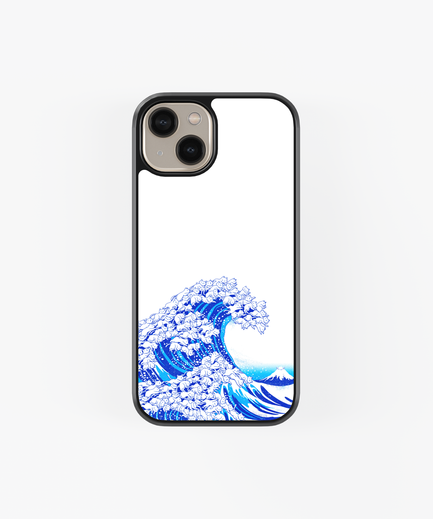 Kanagawa Cat Wave White Mobile phone case